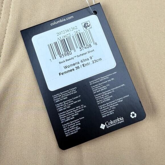 NWT COLUMBIA Titanium Women's Back Beauty Softshell Shorts Size 4 Canoe - Picture 5 of 10